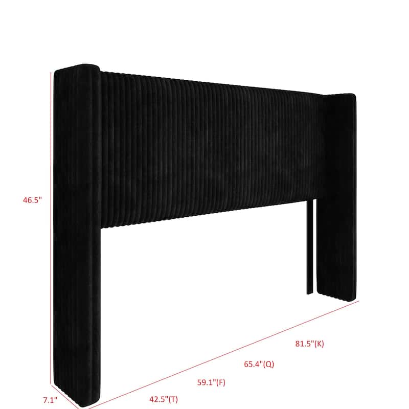 Clayfell Lenox Upholstered Wingback Headboard, Soft Corduroy, Easy to Assemble