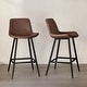 preview thumbnail 78 of 103, LUE BONA Modern Industrial Counter Stools Faux Leather Upholstered Counter Height Bar tools with Back
