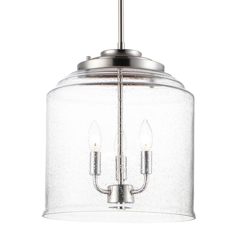 Maxim Acadia 3 Light 14" Wide Taper Candle Pendant - Satin Nickel