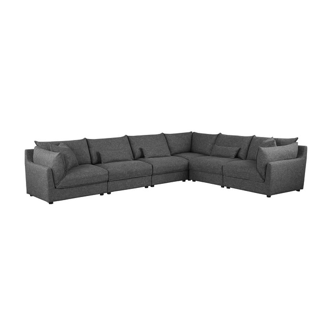 Tomasina Barely Black 6-Piece Upholstered Modular Sectional