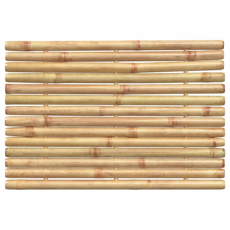 vidaXL Bath Mats Doormat Shower Accent Bathroom Kitchen Backyard 2 Pcs Bamboo