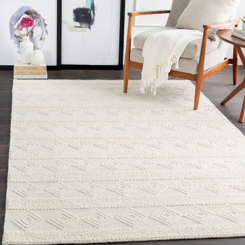 Livabliss Freya Handmade Modern Rustic Area Rug - Ivory - 3' x 5'