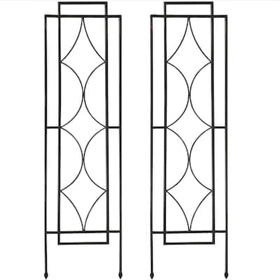 Sunnydaze Set of 2 Chic Diamonds Design Steel Garden Plant Trellis