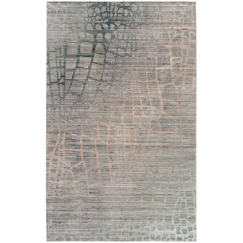 SAFAVIEH Valencia Nazila Distressed Vintage Boho Oriental Polyester Rug - 4' x 6' - Grey/Multi