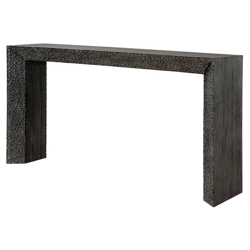 Chiseled Console Sofa Table - 61.75" - Ebony Brown