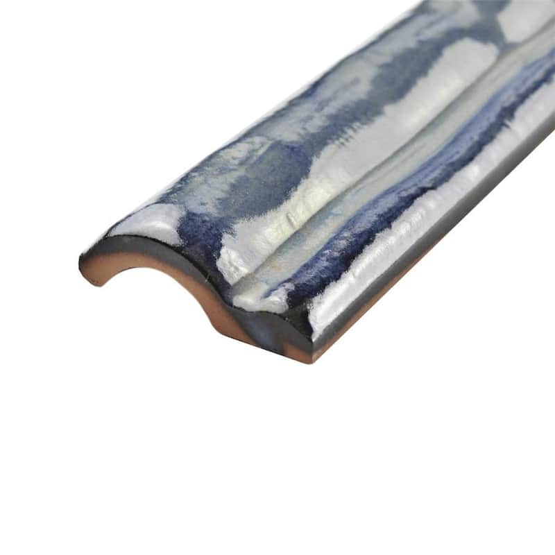 Merola Tile Antic Special Moldura Griggio 2" x 6" Ceramic Wall Trim - (1 Tile)