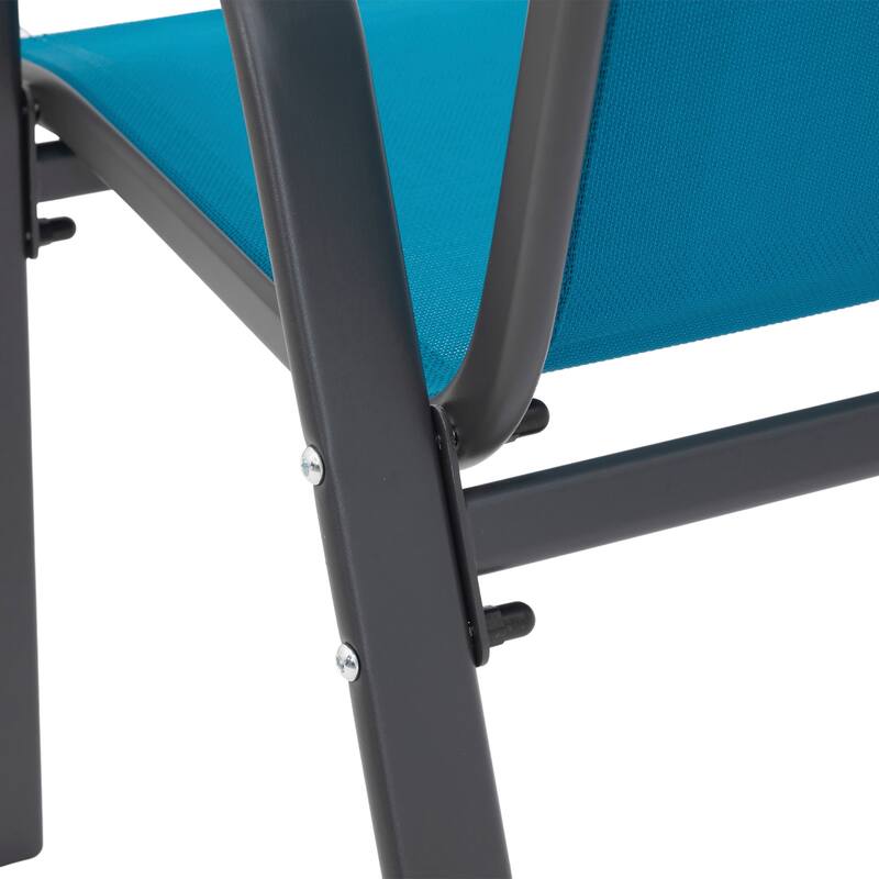 8 Piece Patio Chairs, Camping Chairs with Breathable Textilene Fabric, Set of 2 Chairs with Armrest High Backrest for Garden