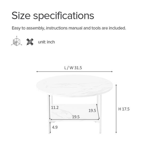 Modern Round Coffee Table with Storage Shelf Bed Bath & Beyond 36408179