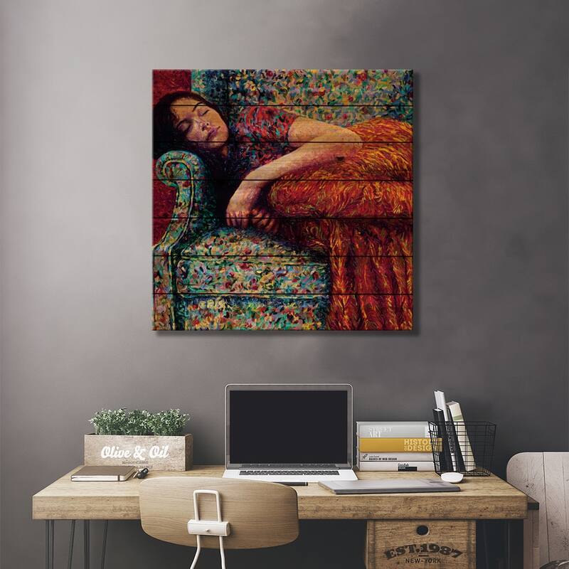 Sleepy Lee Print On Wood by Iris Scott - Multi-Color