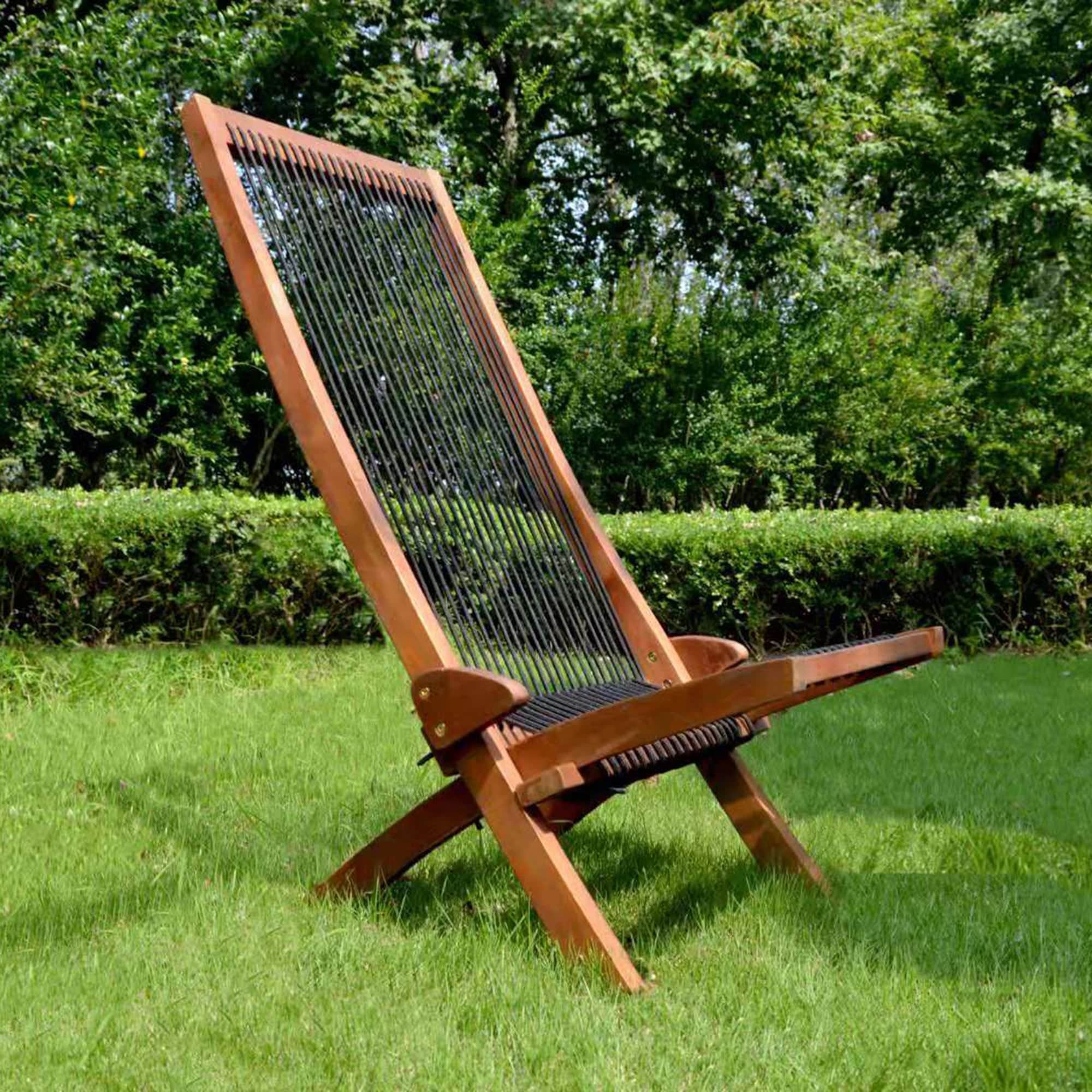 Outdoor Patio Folding Roping Wood Chair On Sale Bed Bath