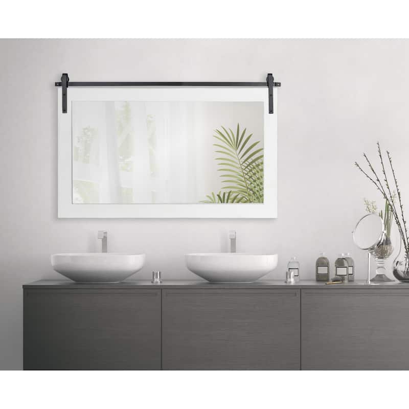 Kate and Laurel Cates Rustic Rectangular Wall Mirror