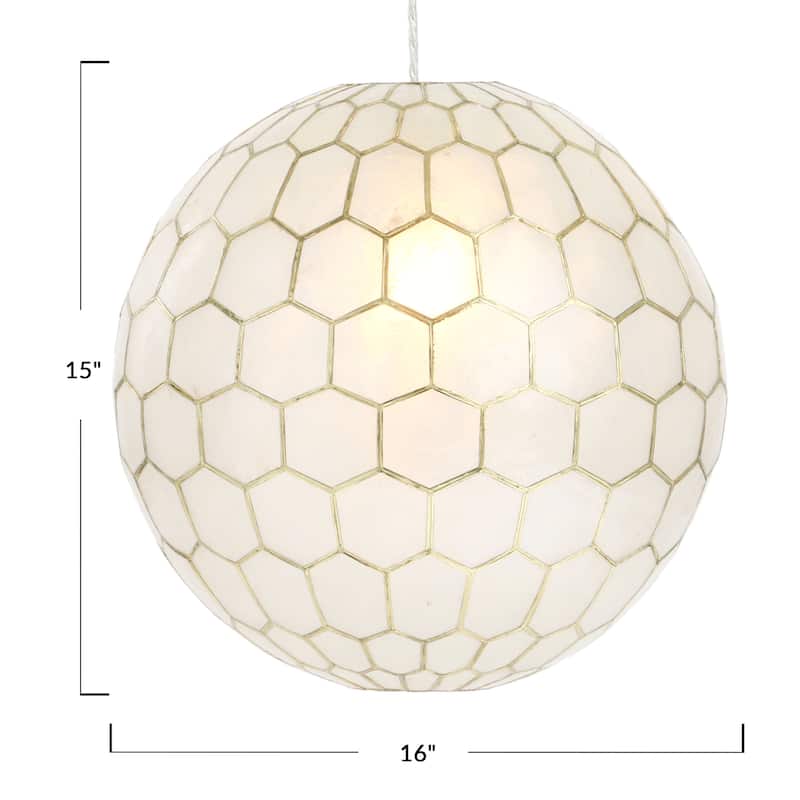 Capiz Honeycomb Globe Pendant Light