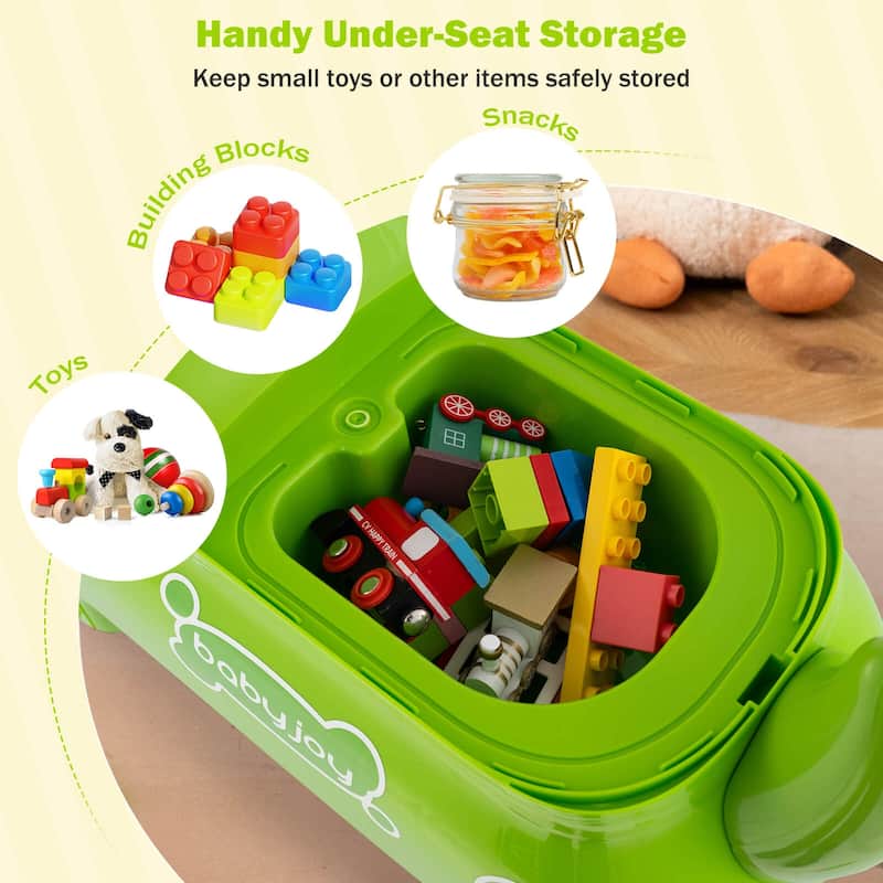 Babyjoy Ride on Toy Baby Dinosaur Sliding Car with4 Universal Casters - See Details