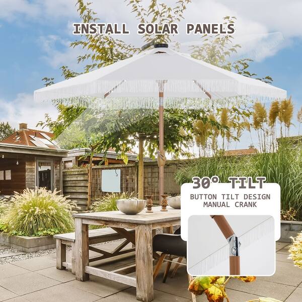 7.5 patio umbrella with solar lights ft Solar-Powered LED  grillncomfort Incorporates an easy Autlaycil 7.5 ft Patio Umbrella