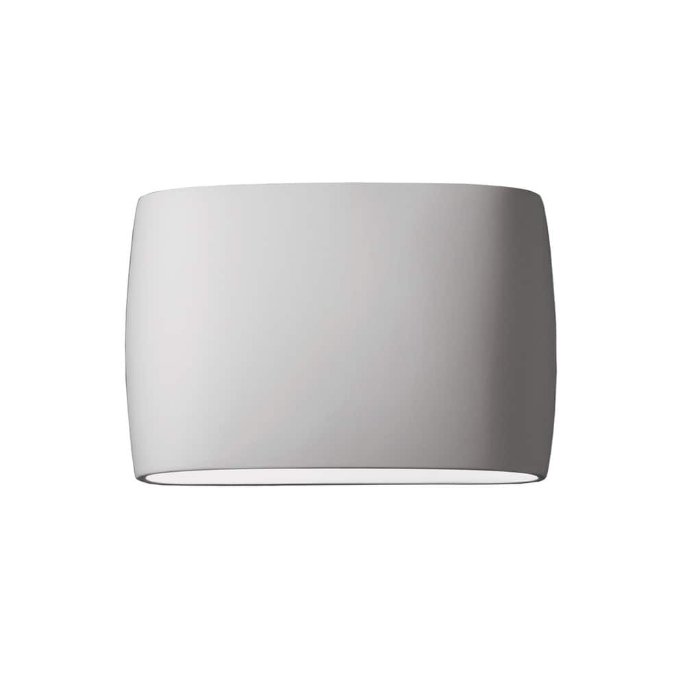 Justice Design Group Ambiance ADA Outdoor Large Ceramic Wide Oval Wall Sconce