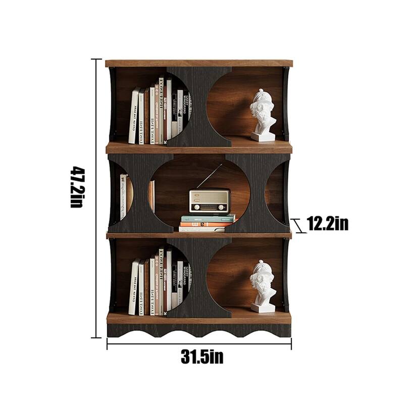 Modern 3-Tier Asymmetrical Bookshelf/Display Shelf