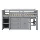 preview thumbnail 7 of 8, Twin Size Low Loft Bed With Pull-Out Desk, Drawers, Cabinet, and Shelves