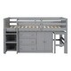 preview thumbnail 8 of 20, Twin Size Wood Low Loft Bed With Pull-Out Desk, Drawers, Cabinet, and Shelves