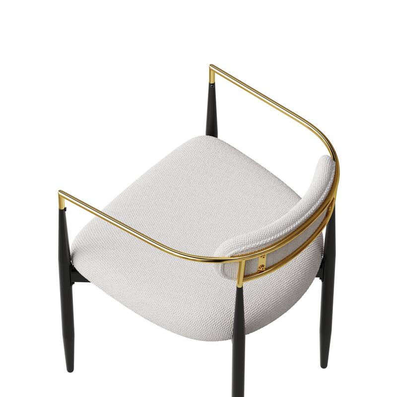 Set of 2 Modern Medieval Dining Chairs,Teddy Velvet, Metal Legs