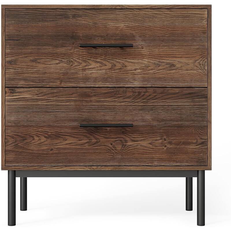 31.5-Inch Solid Wood Vertical File Cabinet with 2 Drawers for Home Office