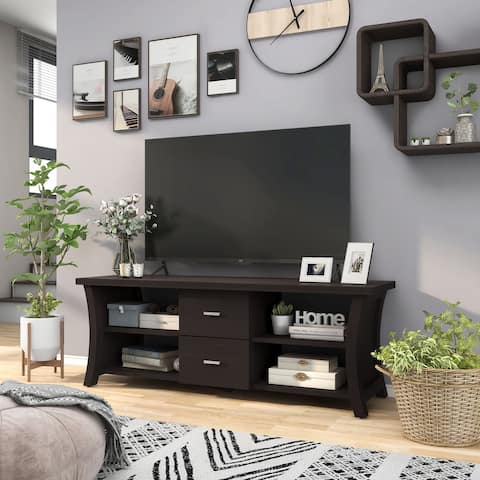 Furniture of America Lynarra 60-inch 2-drawer TV Console with Open Shelving