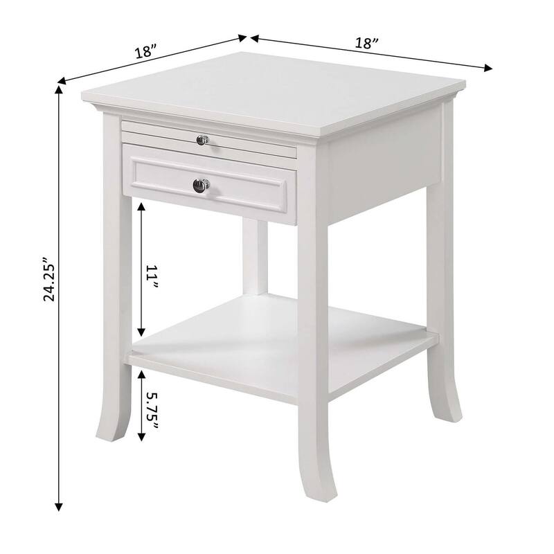 Classic Charm End Table with Drawer - Living Room Accent Table, Storage Side Table, 18x24x18 - 24