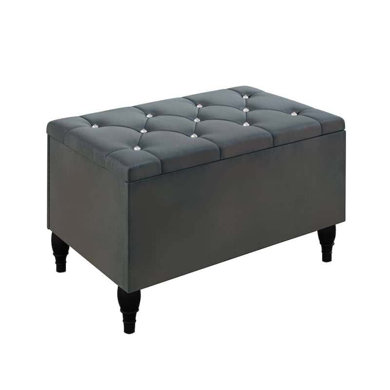 CraftPorch 2 Piece Bedroom Bench Set Velvet Wingback Upholstered Bed