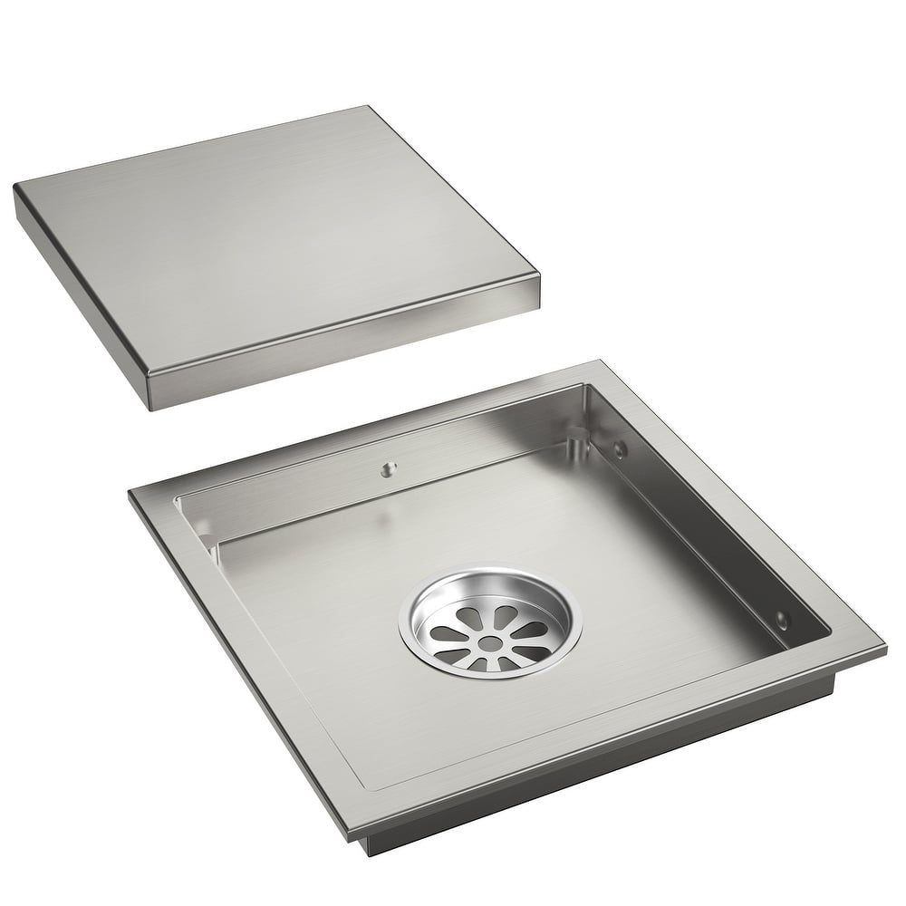 6"x6" Stainless Steel Square Shower Drain With Drain Cover