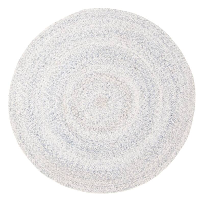 ECARPETGALLERY Braid weave Sienna Light Grey Wool Rug - 3'4 x 3'4