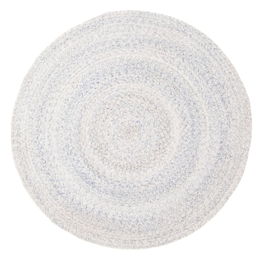 ECARPETGALLERY Braid weave Sienna Light Grey Wool Rug - 3'4 x 3'4