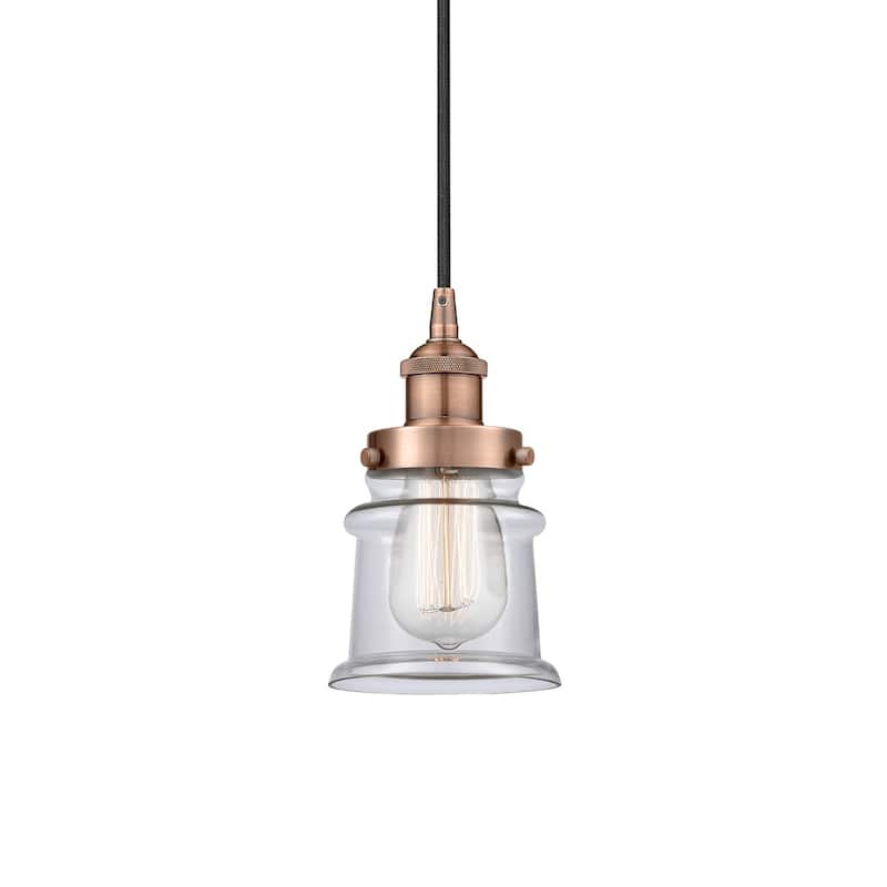 Innovations Lighting 616-1PH-9-5 Canton Pendant Canton 5" Wide Mini - Antique Copper / Clear