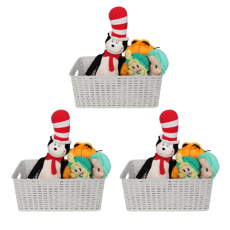YBM Home Plastic Rattan Storage Box Basket Organizer, BA413