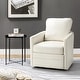 preview thumbnail 4 of 55, Terrance Transitional Swivel Faux Leather Barrel Accent Chair with Metal Base