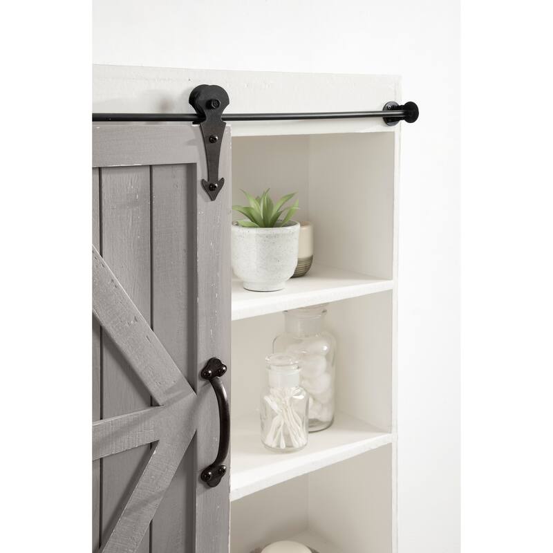 Kate and Laurel Cates Decorative Wood Cabinet with Sliding Barn Door - 22x28