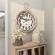 preview thumbnail 9 of 16, White Metal Distressed Pocket Watch Inspired Decorative Wall Clock with Black Accents