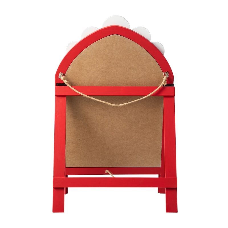 Glitzhome 24"H Christmas Wooden Peppermint Easel Porch Decor - Red - 24.3"