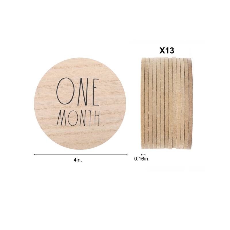 Rae Dunn Baby Milestone Wooden Discs - Set of 13