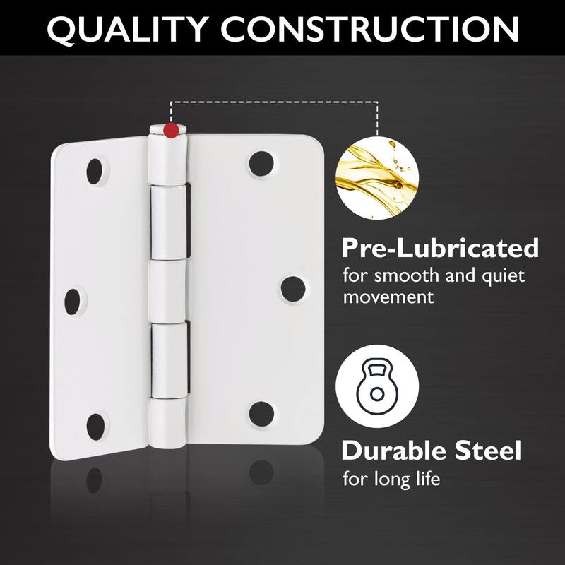 Design House 186049 3-1/2" x 3-1/2" Butt 1/4" Radius Corner Surface