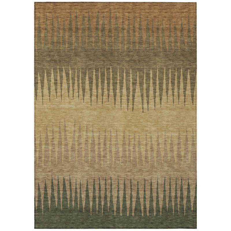 HomeRoots Striped Transitional Rectangle Outdoor Rug