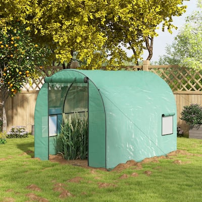 Tunnel Greenhouse with Door, Windows, 6.6'x10'x6.6'