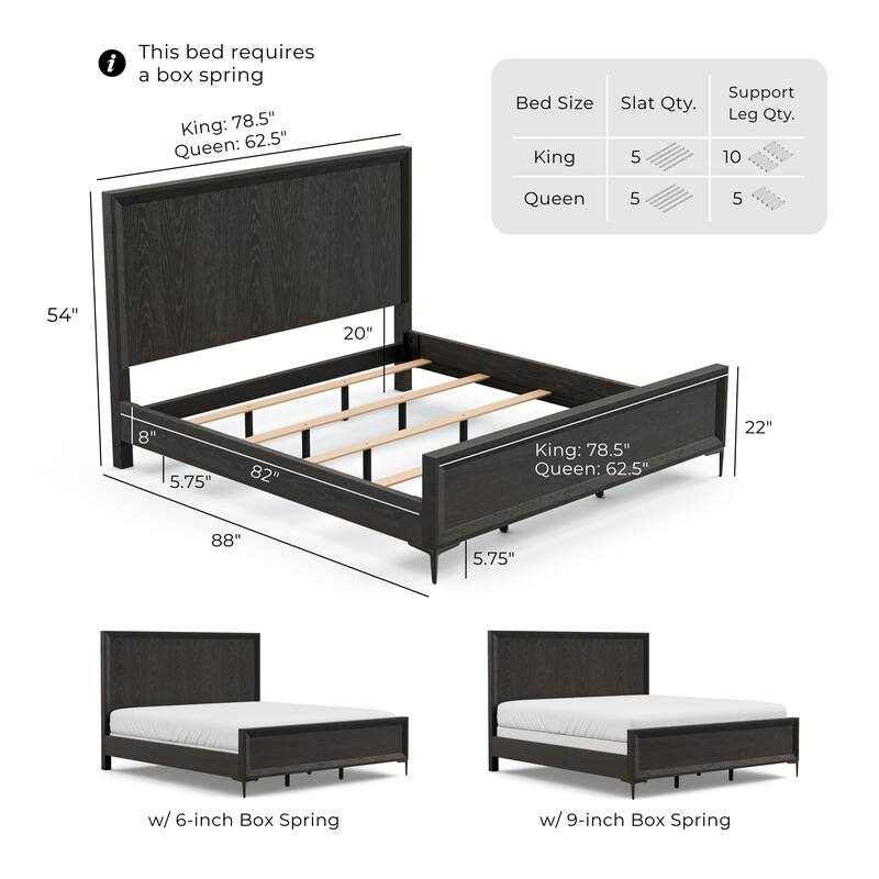 Furniture of America Fable Modern 5-Piece Solid Wood Panel Bedroom Set