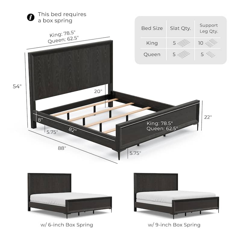 Furniture of America Fable Modern Solid Wood Panel Bed