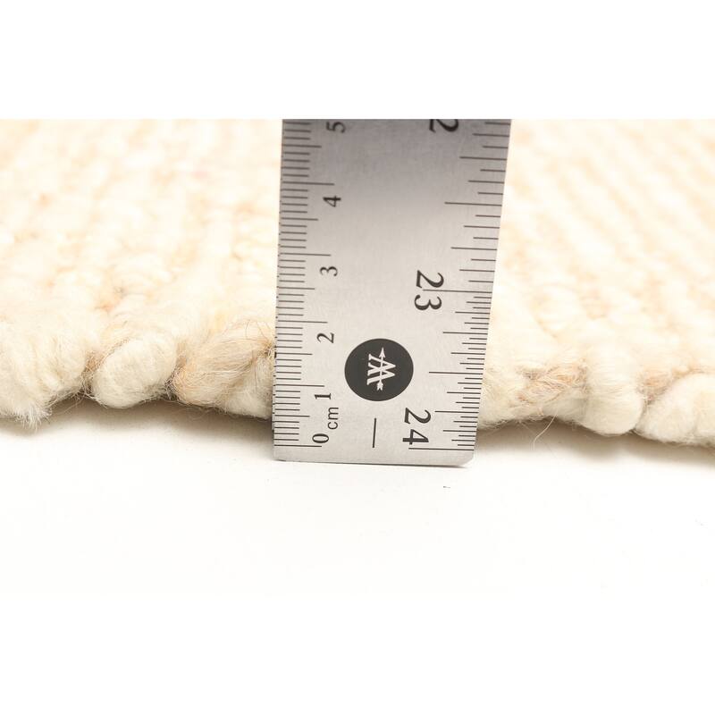 ECARPETGALLERY Braid weave Sienna Beige Wool Rug - 5'2 x 8'2