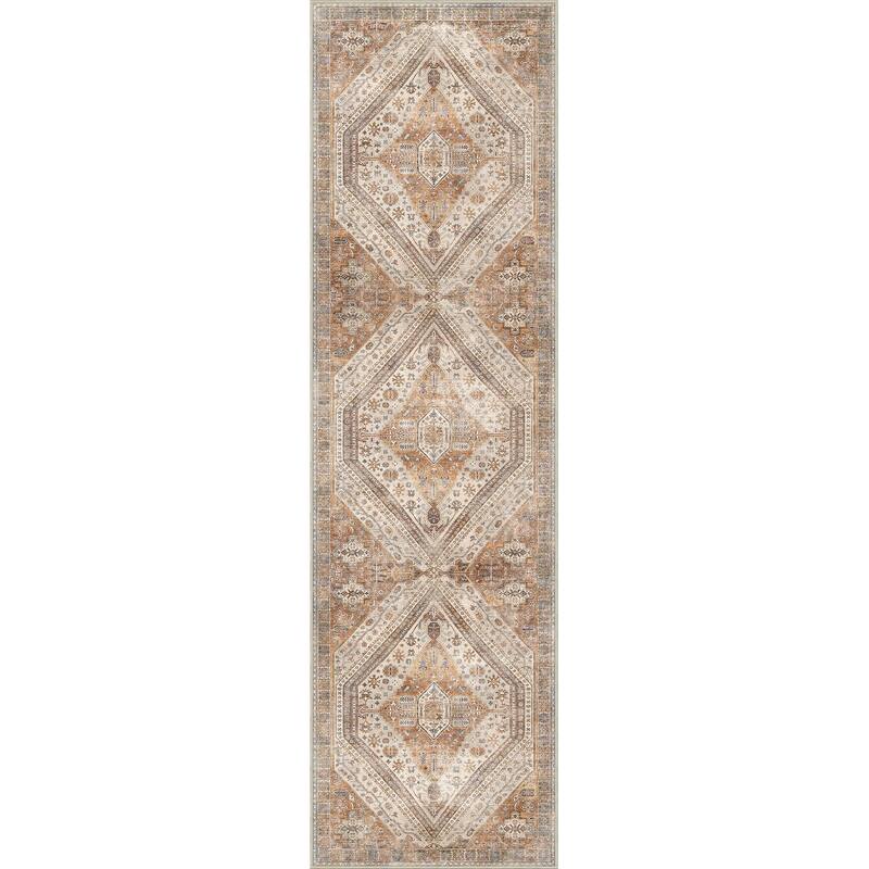 Mcow Everyday Comfort Neutral Low Pile Washable Non-Slip Area Rug