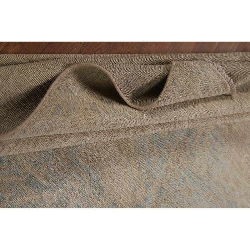 Vegetable Dye Oushak Turkish Rug Handmade Living Room Wool Carpet - 8'0"x 10'1"