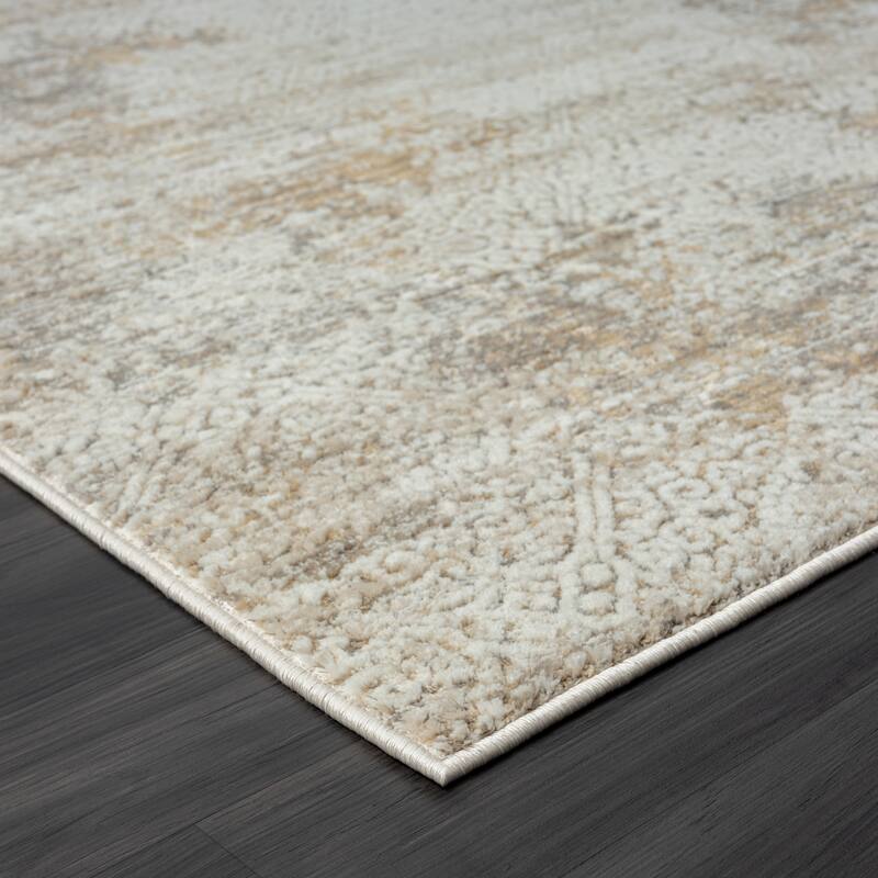 Bailey Transitional Distressed Beige/Brown Performance Indoor Area Rug by Sevita