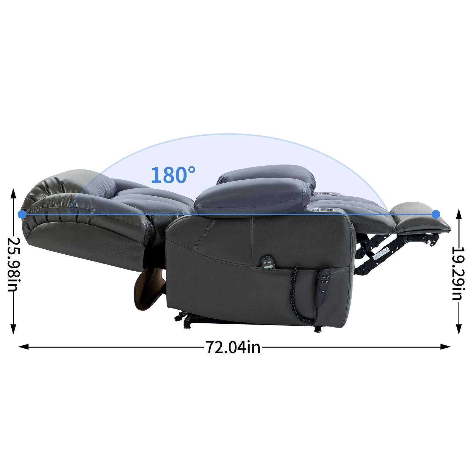 Dual Motor Infinite Position Up to 350 LBS Faux Leather Power Lift