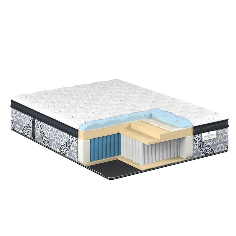 Kingsdown Passions Engleson Cushion Firm 15 Inch Hybrid Euro Pillow Top Mattress, Foundation Included