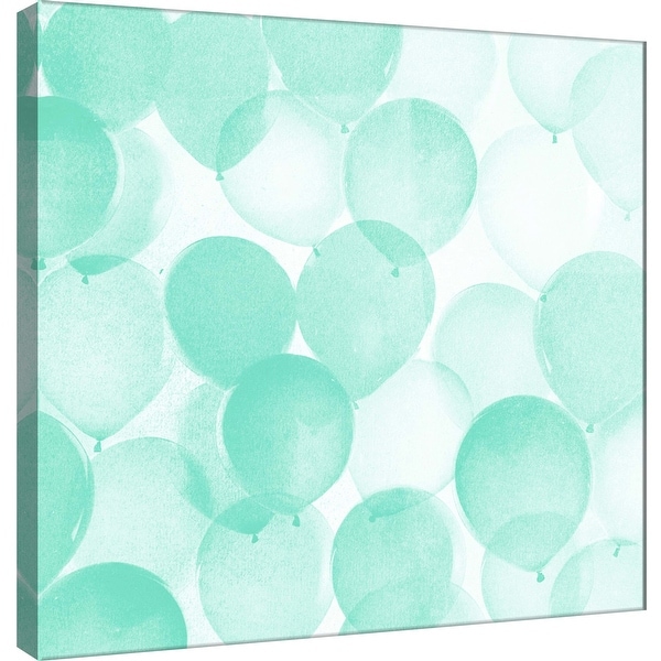 PTM Images 9-101169 PTM Canvas Collection 12" x 12" - "Airy Balloons in Mint A" Giclee Celebrations Art Print on Canvas