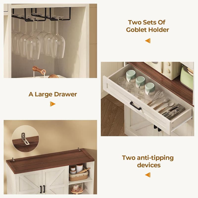 Farmhouse Kitchen Storage Cabinet Pantry Cabinet Home Bar